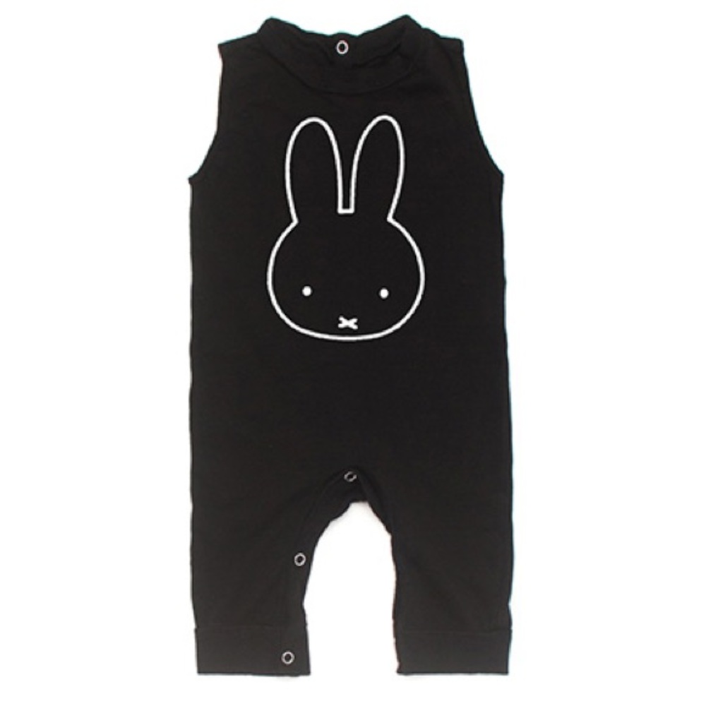 6/12 and 3/6 KIRA bunny smiley rompers- black